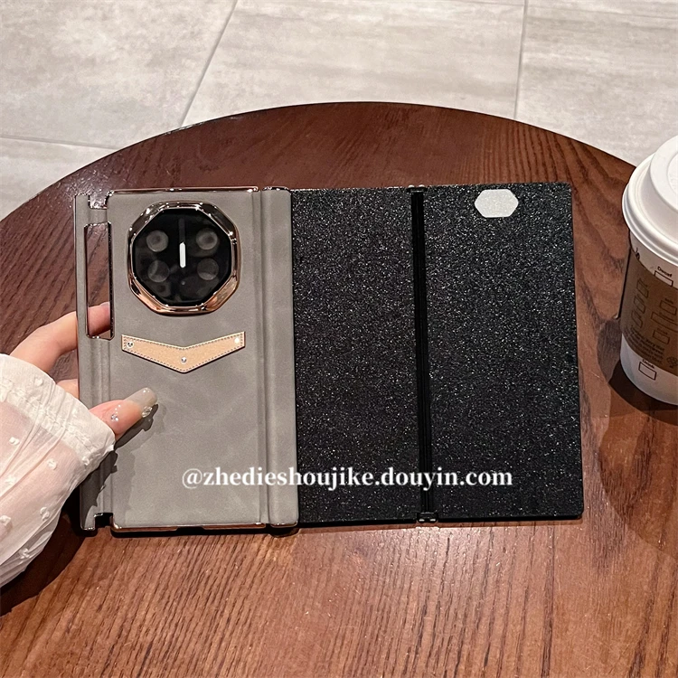 适用于华为matext手机壳三折叠非凡大师高级感羊巴皮全包铰链保护