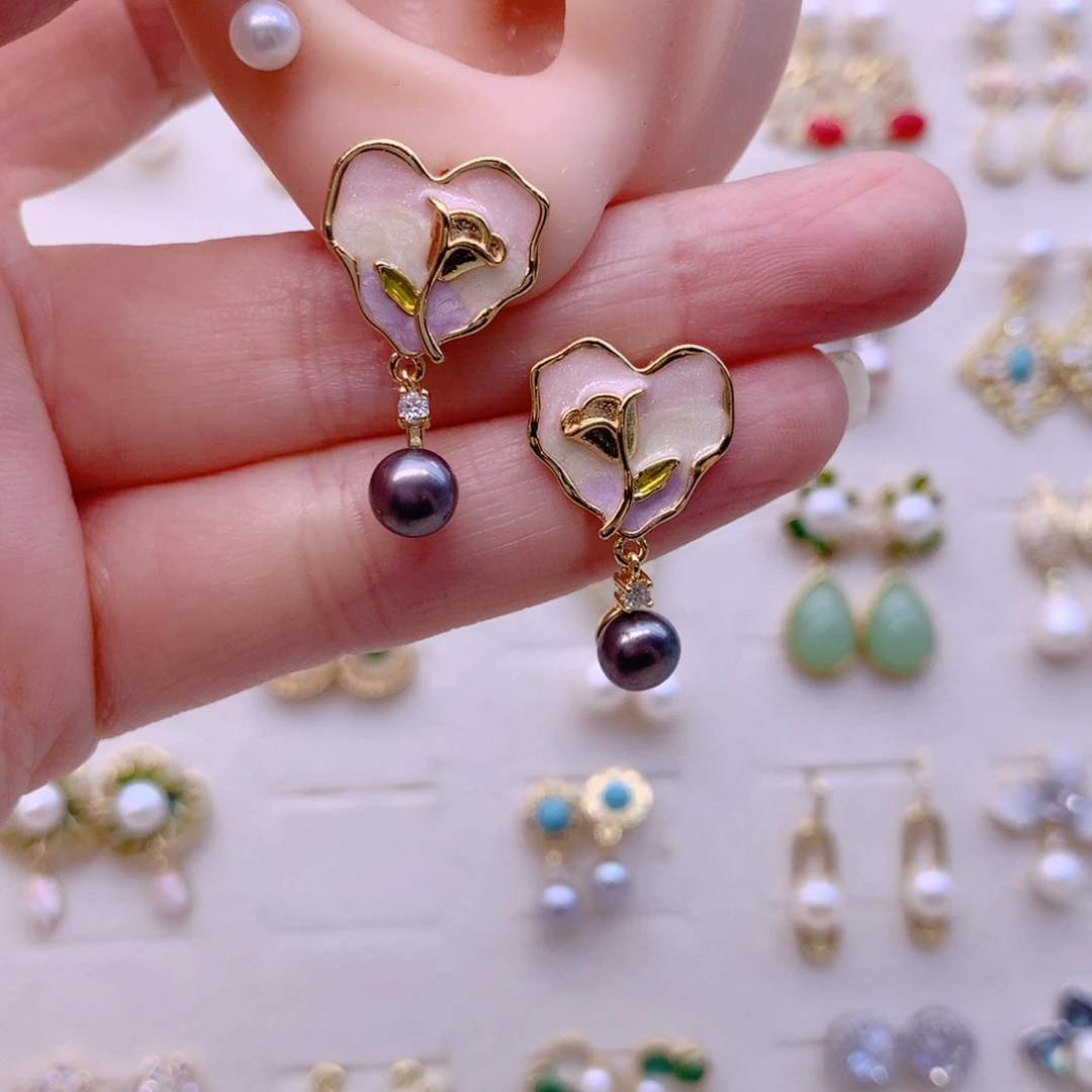 合金耳饰淡水珍珠