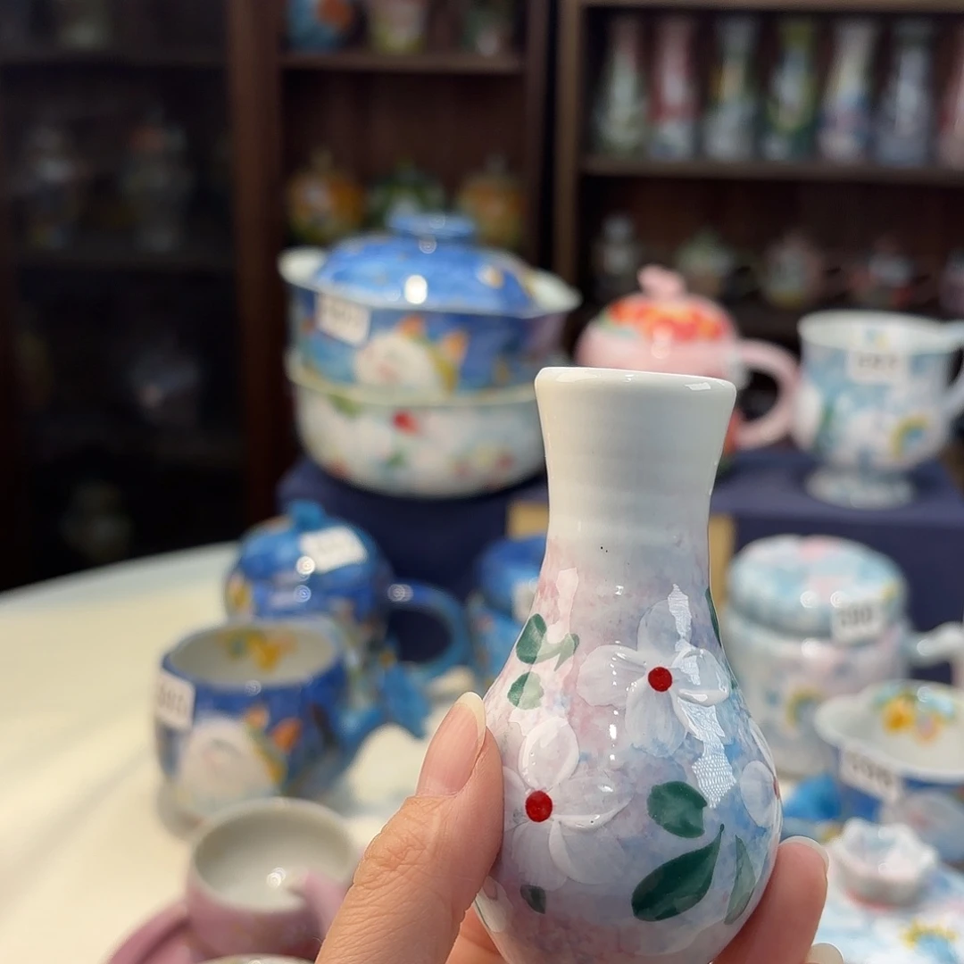 瓷片景德镇手绘高温釉下彩陶瓷茶具