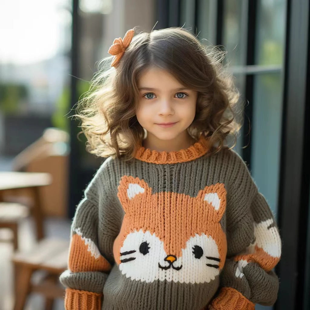 毛衣2025新潮款男童女童春秋季毛线衣休闲设计网红可爱小狐狸爆款