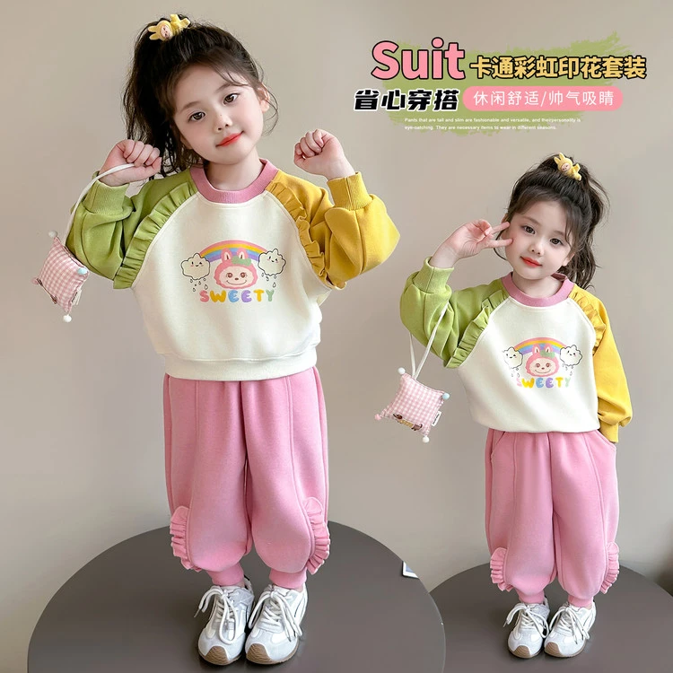爆款现货儿童套装秋季洋气童装女童韩版秋款休闲女宝秋装春秋运动