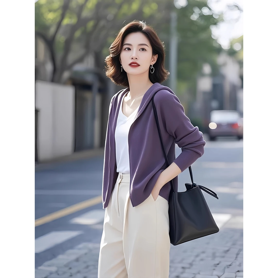 今年流行女装时髦洋气上衣慵懒风独特漂亮紫色外套春季2025年新款