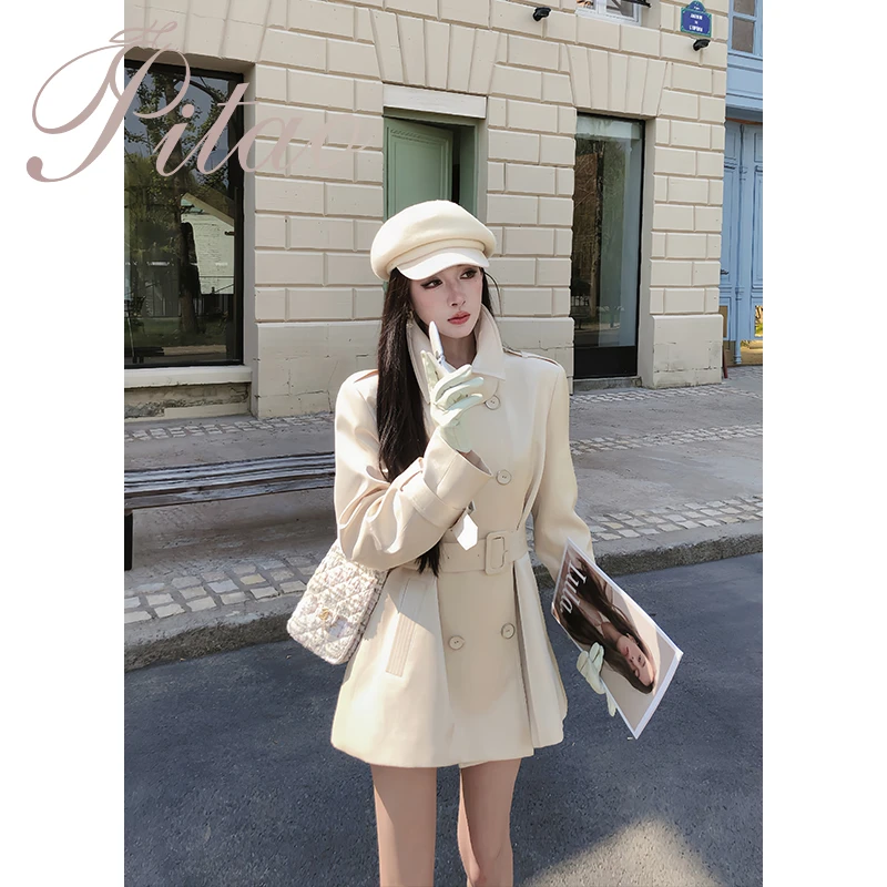 杜屁屁桃PITAO原创【海瑟薇】秋季新品女气质时尚短款风衣