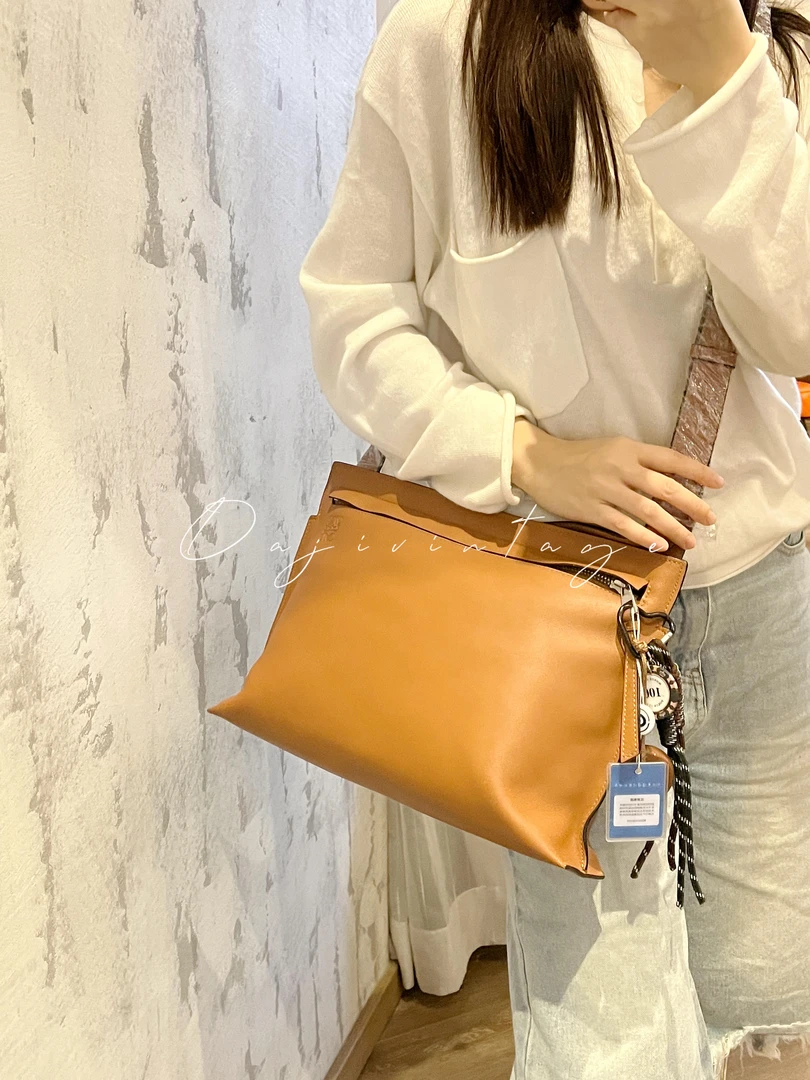 99新 LOEWE/罗意威 大吉中古/sh/棕色斜挎包