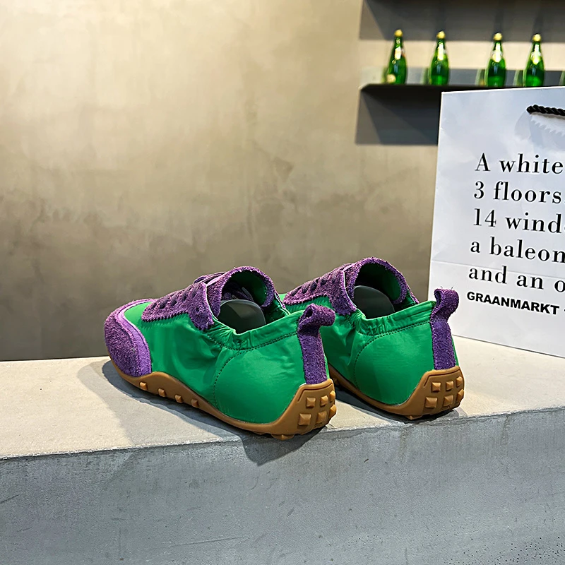 绿色复古德训鞋子女款2025夏天薄款透气阿甘鞋休闲运动鞋969-81