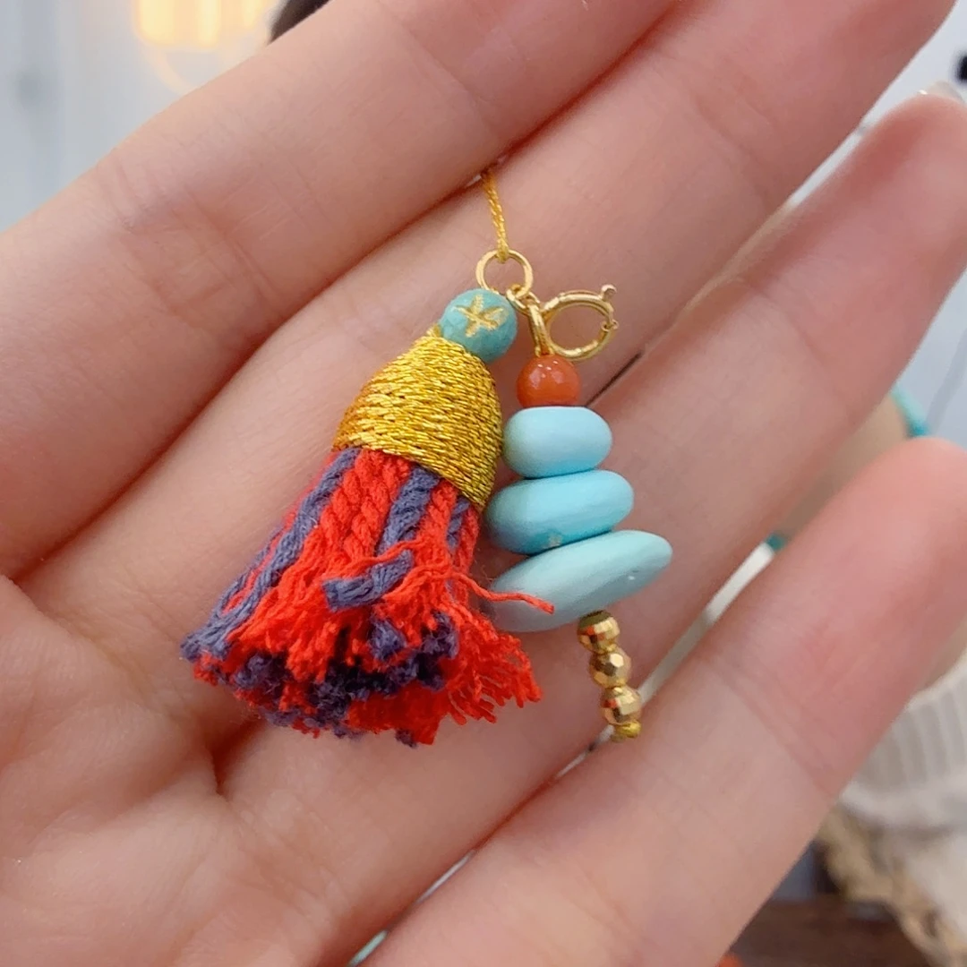 绿松石18K金镶嵌珠宝半成品