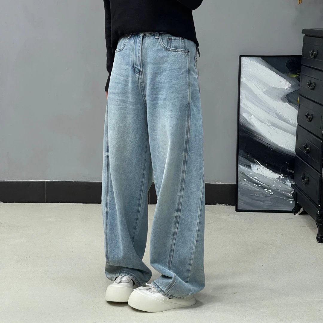 70097春季宽松牛仔裤显瘦时尚百搭高街休闲夏季复古薄款水洗高街.