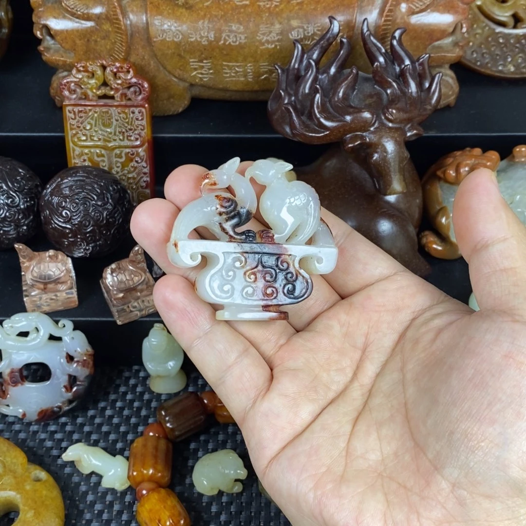 和田玉未镶嵌挂件超*星