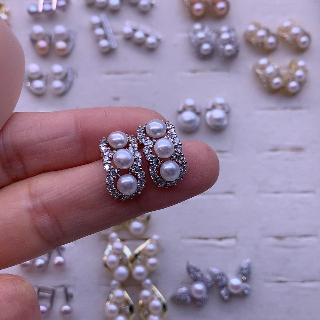 淡水珍珠耳饰合金