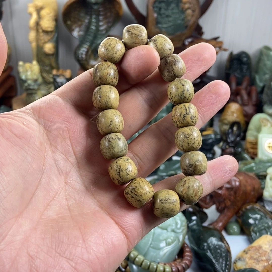 岫岩河磨玉（透闪石质玉）未镶嵌手串