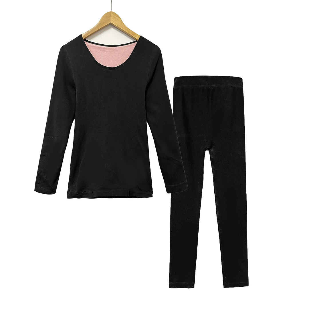 ！女士秋冬季加绒加厚保暖套装E341