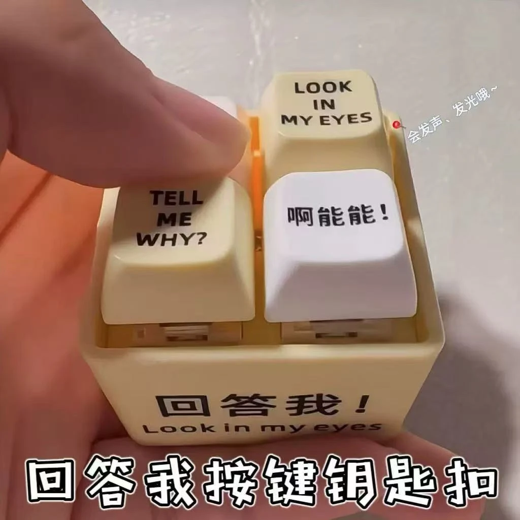 小红书同款回答我玩具语录发音发光钥匙扣趣味解压送朋友的玩具