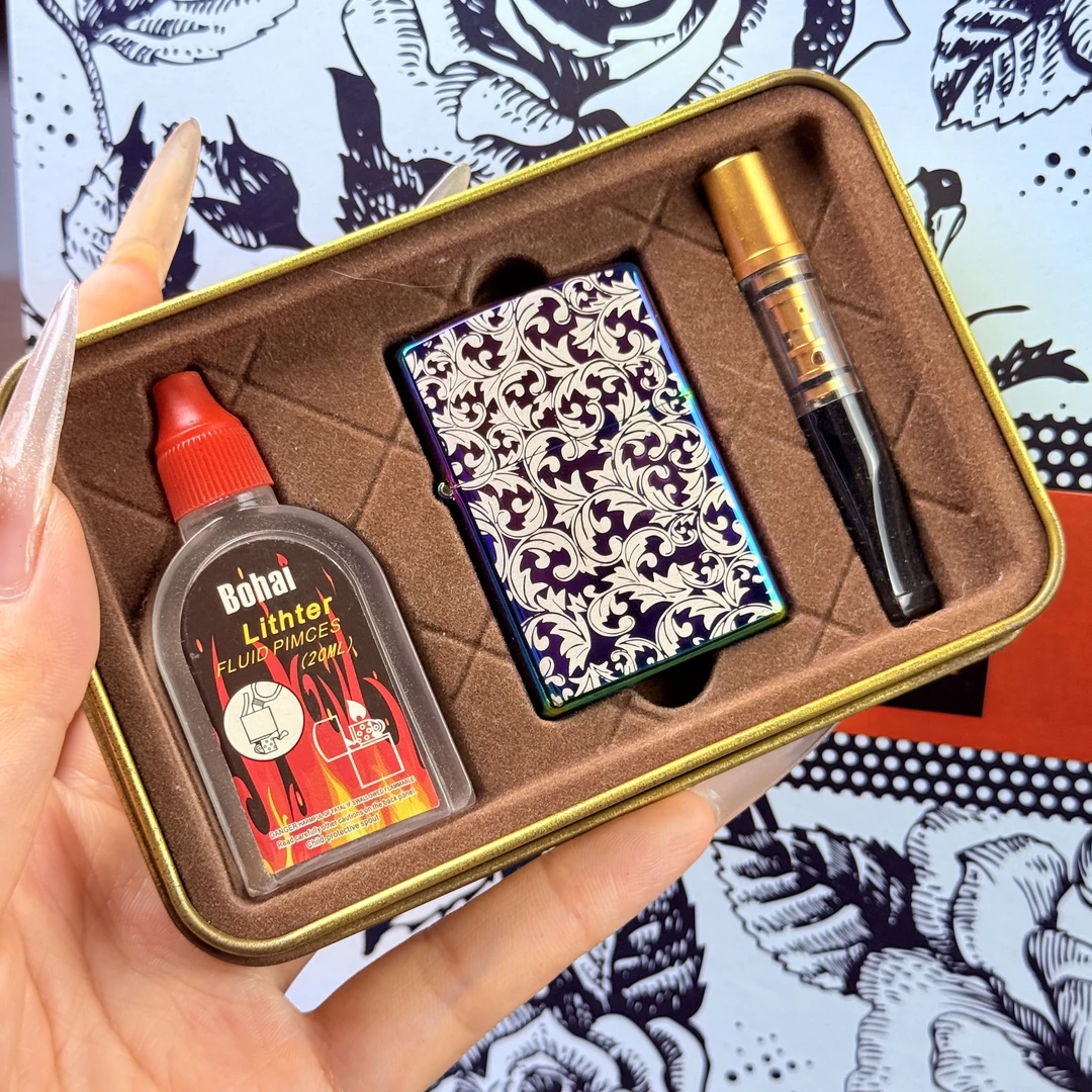 幻彩大唐草花纹煤油打火机创意个性男士礼物