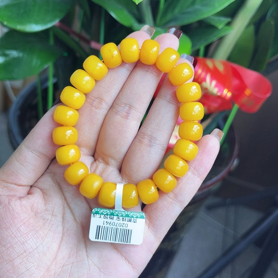 琥珀手链未镶嵌手串11m