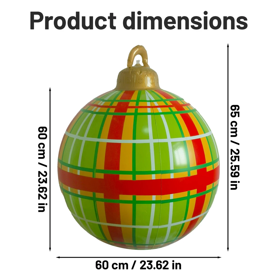 跨境充气圣诞球氛围灯球户外节日装饰品