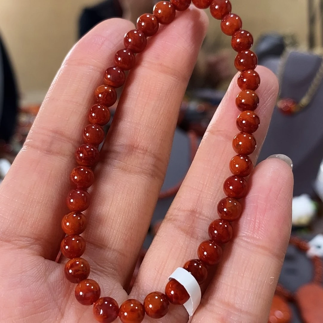 未镶嵌单圈5m m原矿南红玛瑙