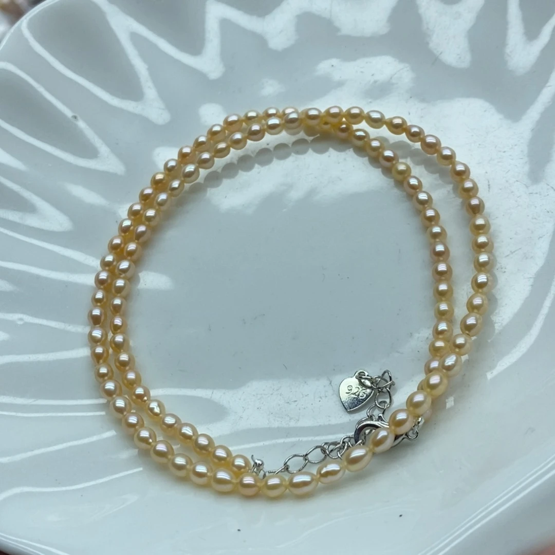 淡水珍珠天然淡水珍珠无人工干预银S925镶嵌1