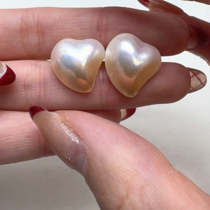 拼合珍珠（马贝珠）耳饰18K金镶嵌在****j