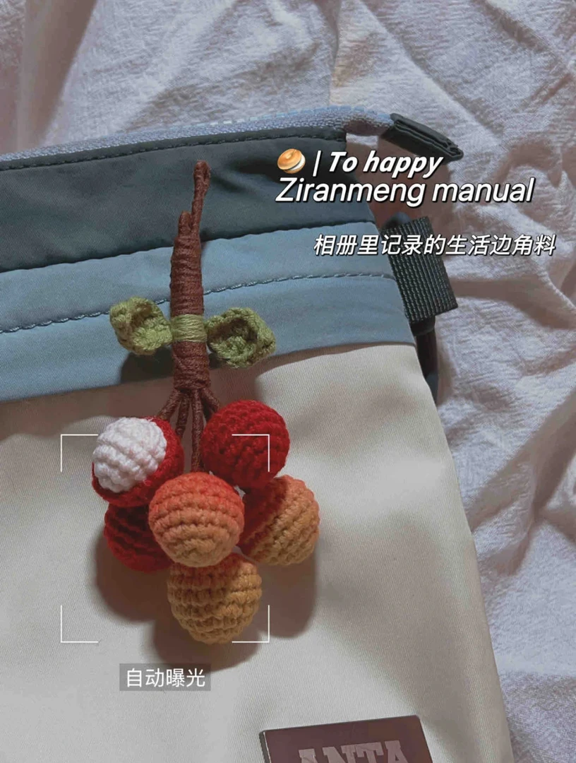 夏日荔枝挂件包挂车挂简单零基础钩针毛线编织材料包diy送礼
