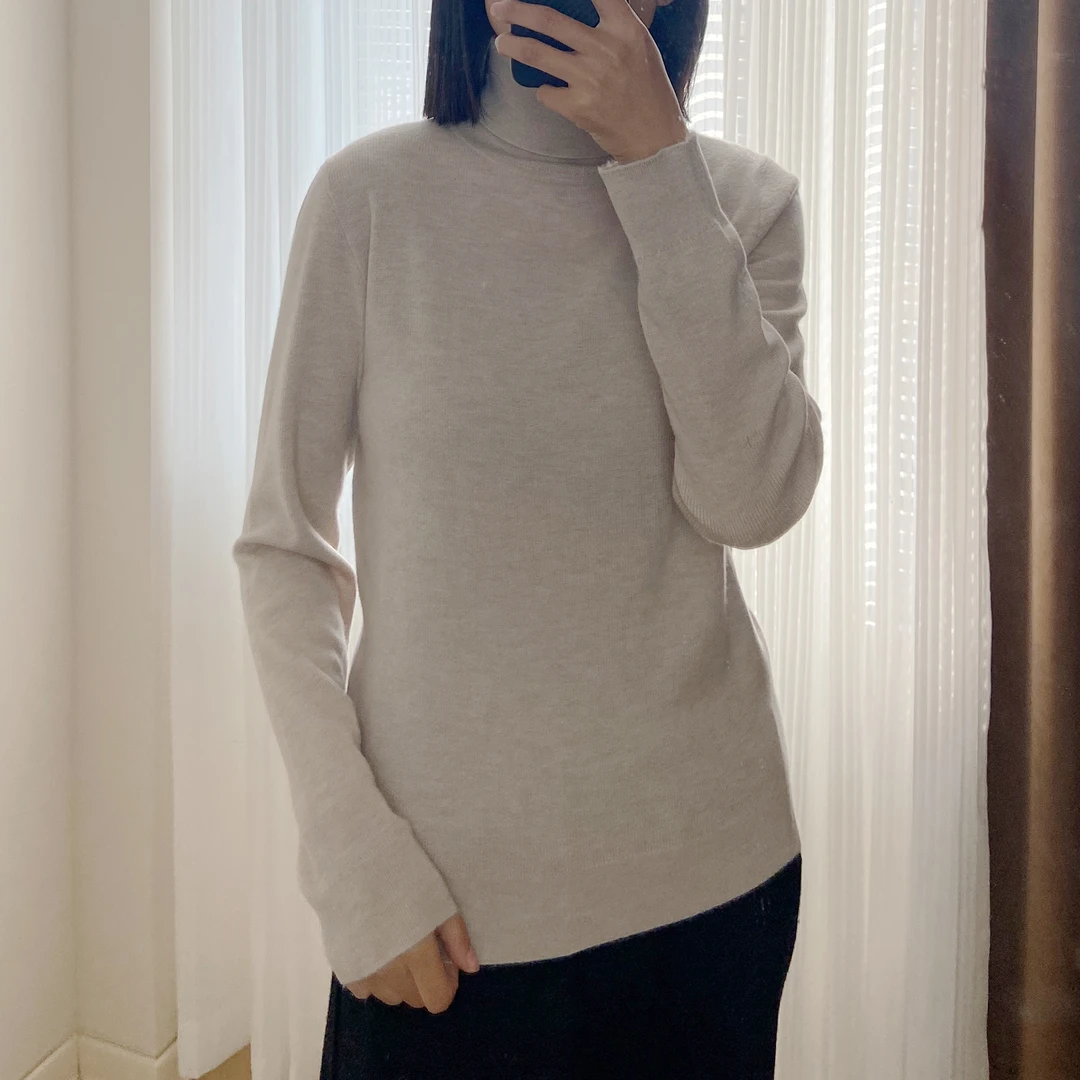 高领精纺山羊绒打底衫超柔糯针织