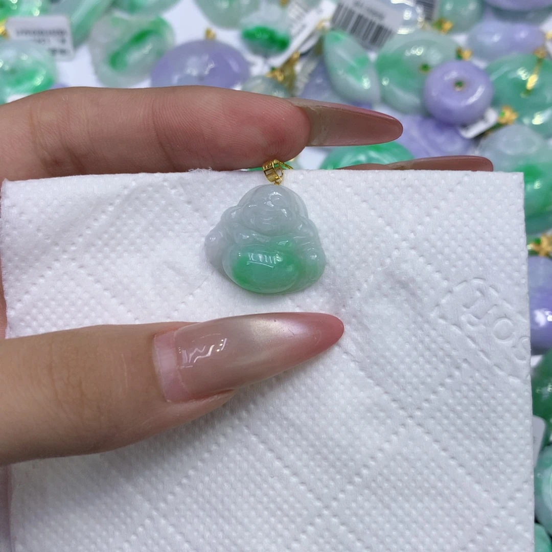 翡翠18K金镶嵌颈饰111111111