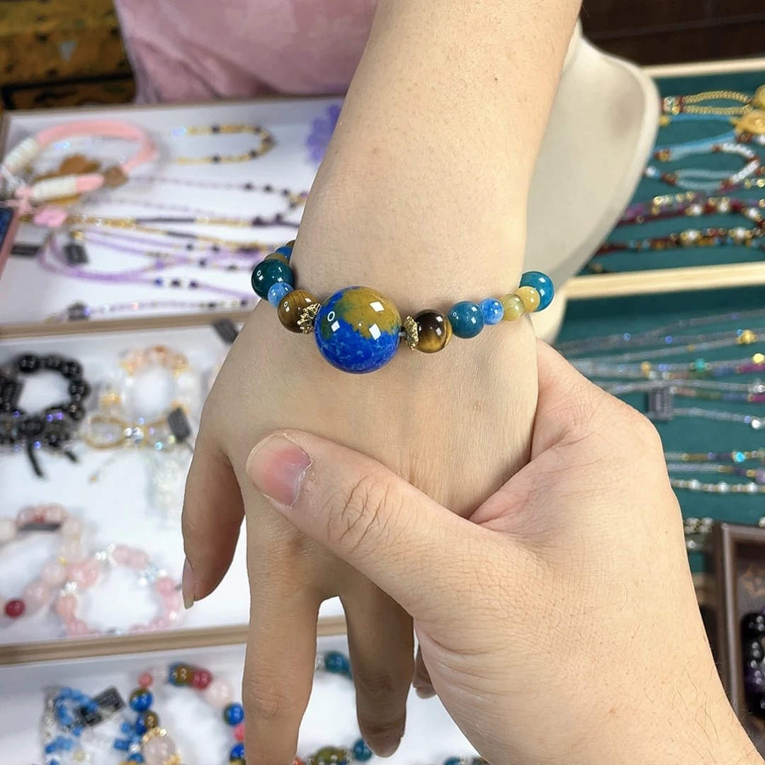 水晶手链银S925镀金镶嵌