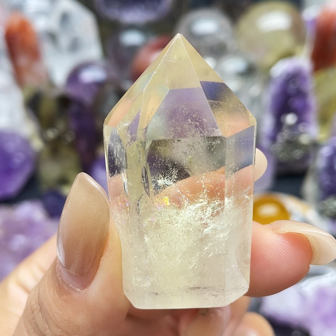 水晶珠宝半成品未镶嵌25黄水晶柱