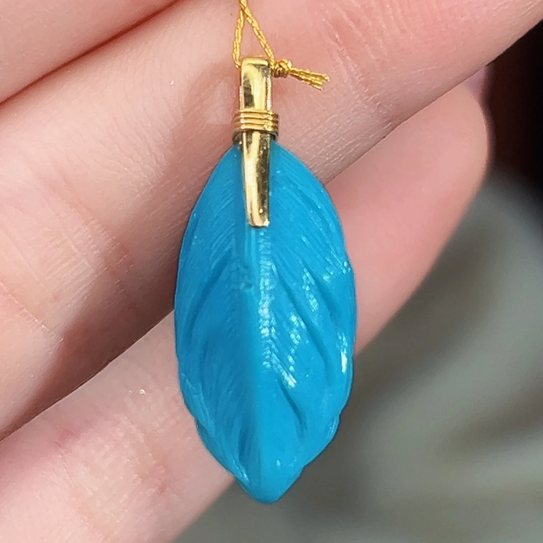 绿松石18K金镶嵌珠宝奇石