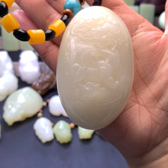 石材方解石手把件