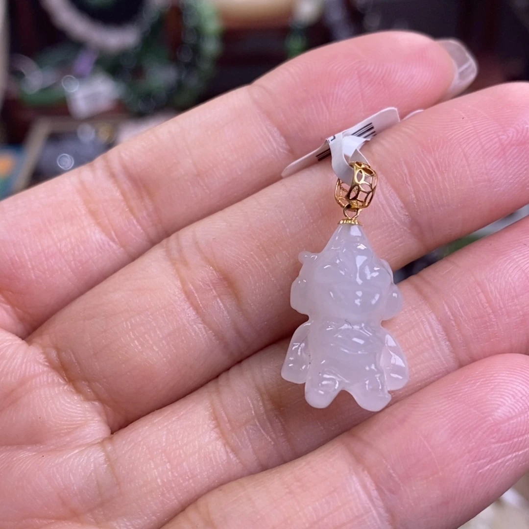 和田玉福利高冰烟紫18.k奥特曼未镶嵌