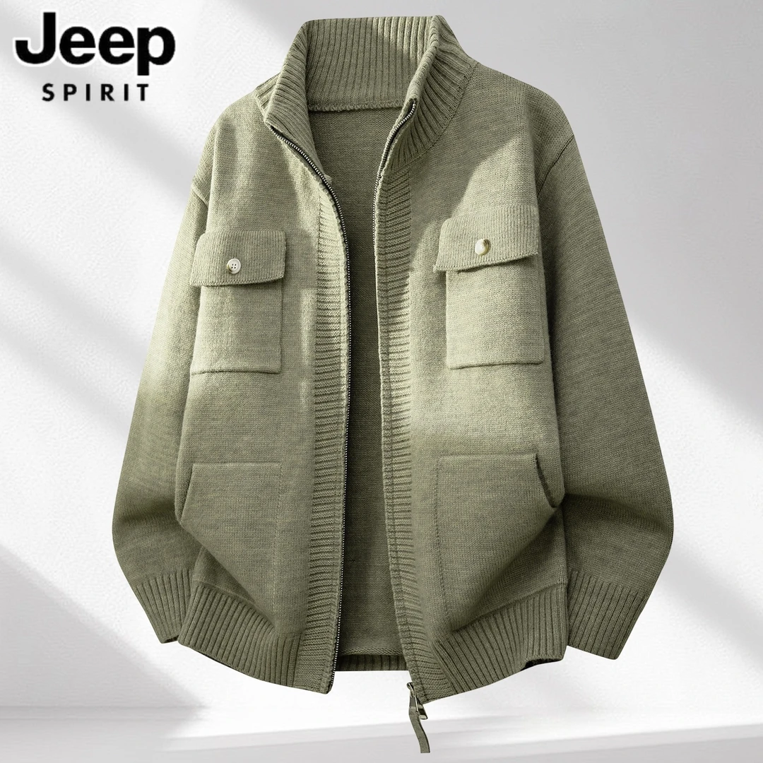 JEEP吉普美式复古毛衣男秋冬加厚松弛感高级感针织衫男士开衫外套