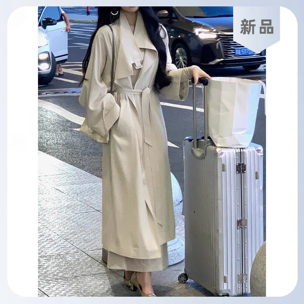 甜美可爱外套长款气质服装炸街日韩千金千金春游风衣春秋秋季服装