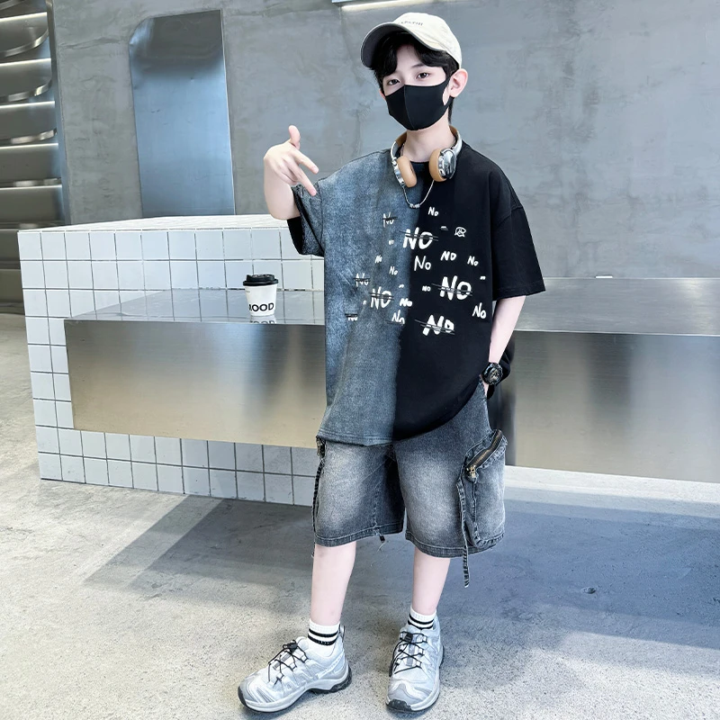 MK&UR.BV男童夏装套装童装新款儿童中大童酷帅运动薄款男孩夏款潮