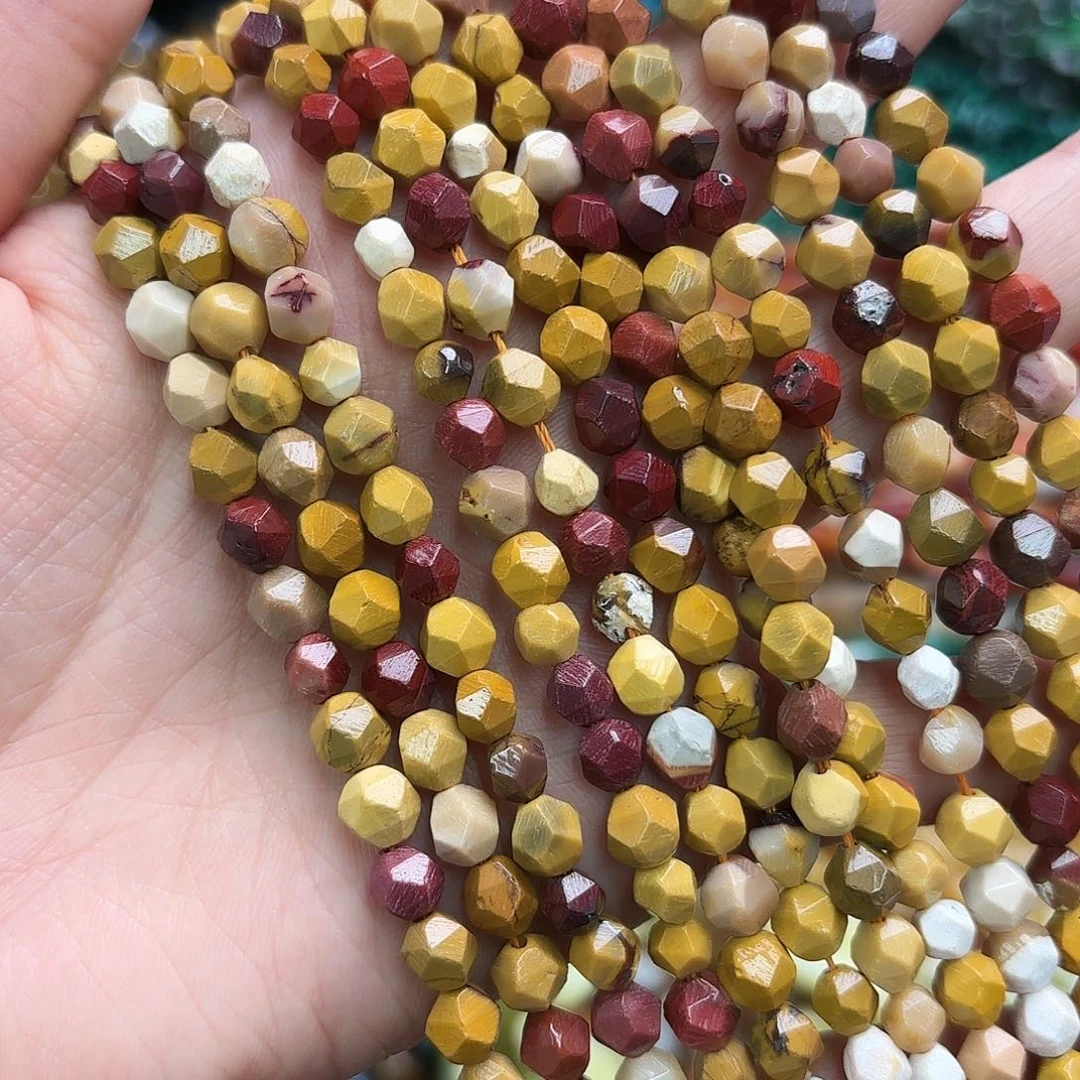 玛瑙/玉髓未镶嵌珠宝半成品卡6蛋黄石切角一条