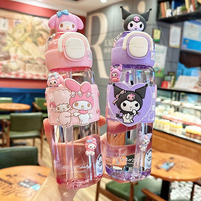 儿童水杯上学专用女孩高颜值可爱吸管杯学生耐高温便携塑料双饮杯