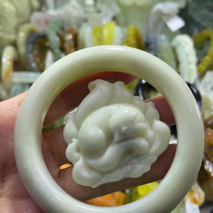 岫玉未镶嵌手镯59.60