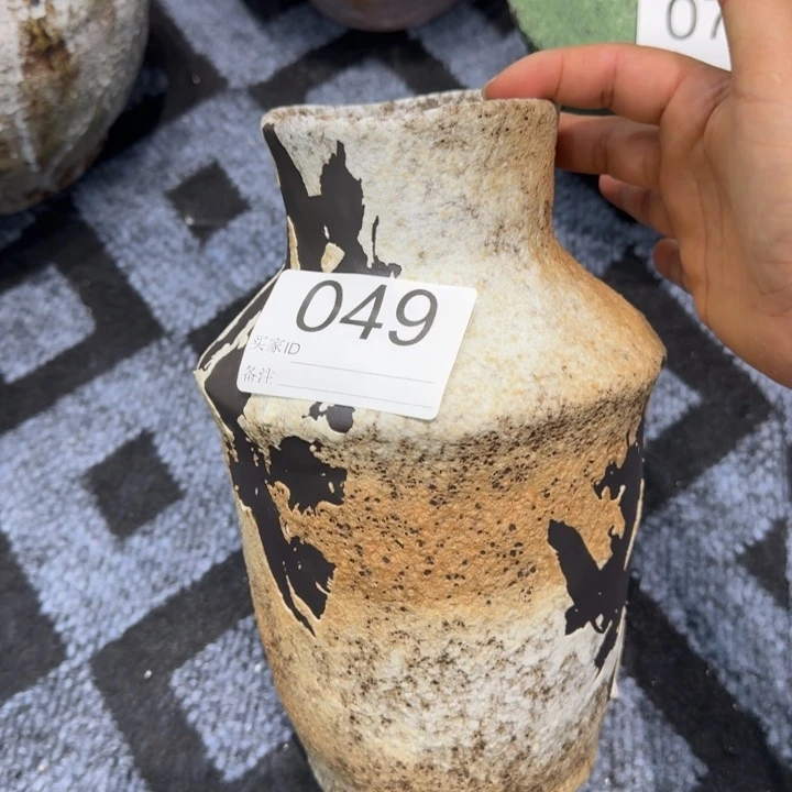 瓷片景德镇高温花器编码045高23口7默认无孔