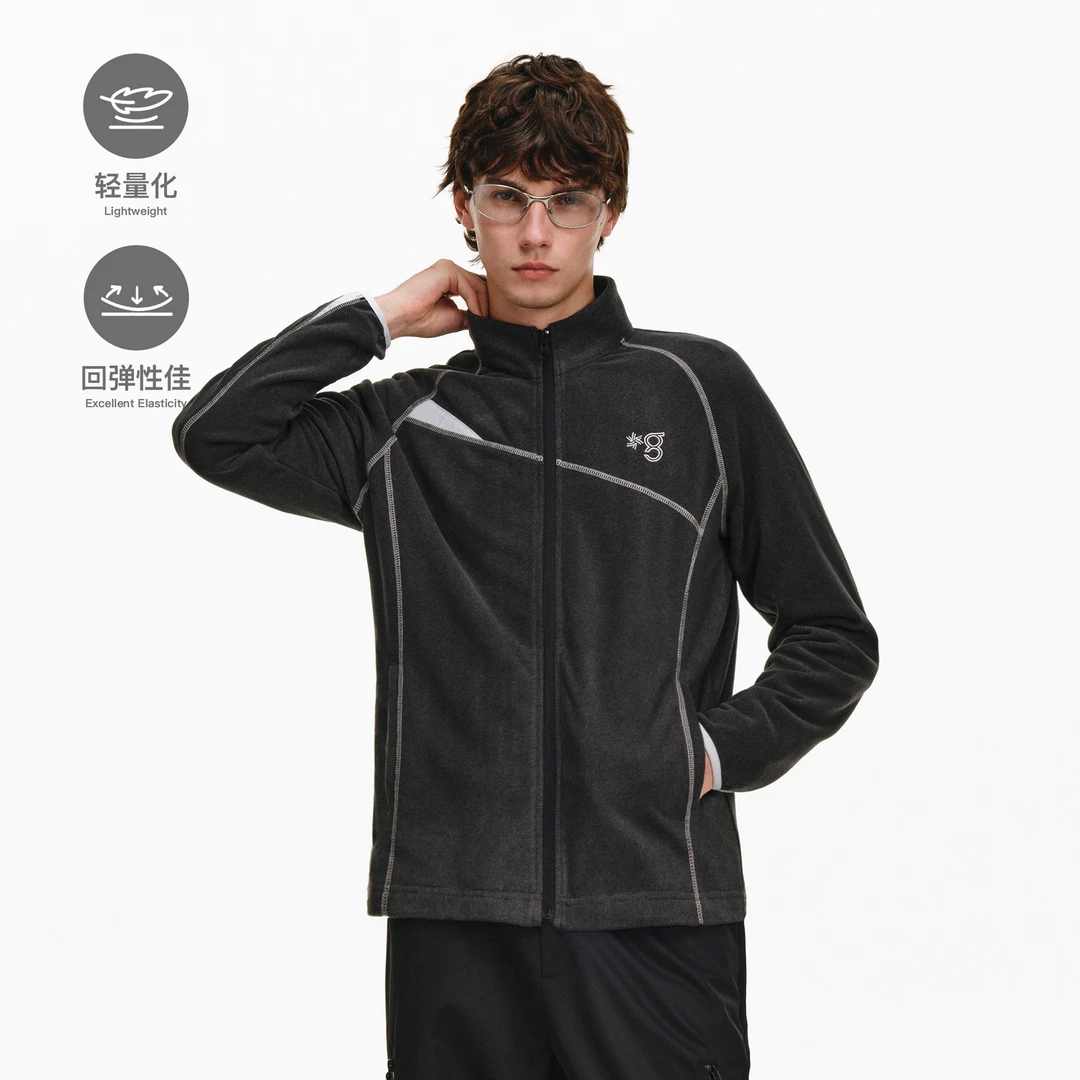 PCLP半高领运动夹克外套秋季新款国潮牌百搭宽松拉链情侣上衣