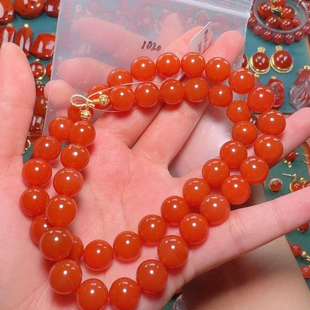 南红玛瑙银S925镶嵌10+妈妈链