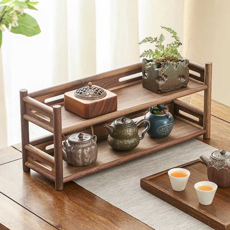 北美黑胡桃八仙置物架 50*16*21 （whhzh02）