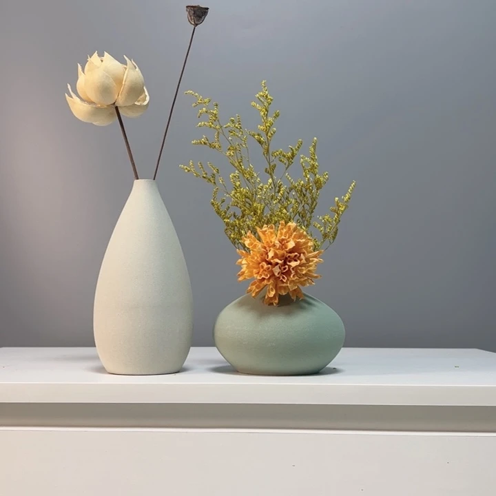 摆件景德镇手作陶瓷花瓶摆件无孔