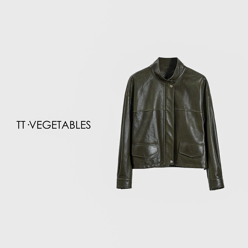 TT・VEGETABLES【序白】南笙  25新款经典百搭机车皮衣外套521172