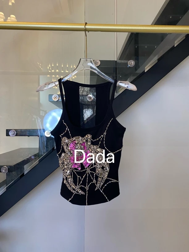 Dada设计款新款重工个性款休闲时尚百搭洋气修身背心C12591