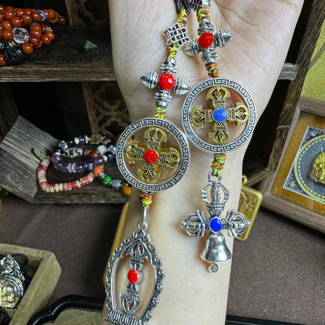 铜合金吊坠 藏地金刚杵车挂