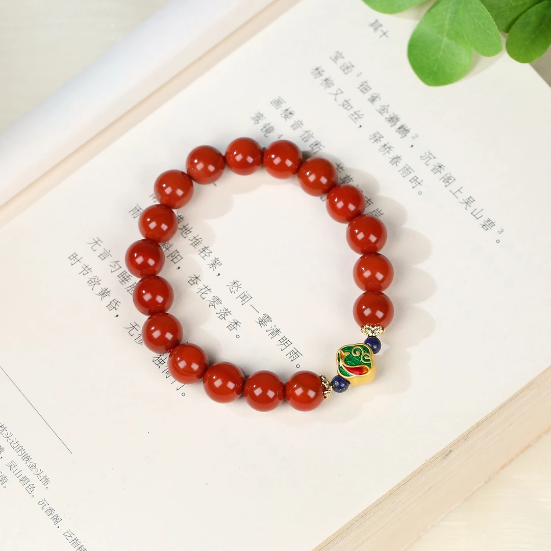 【麦子家族春季特惠】玛瑙DIY圆珠9-10手串百搭单圈女款M0035