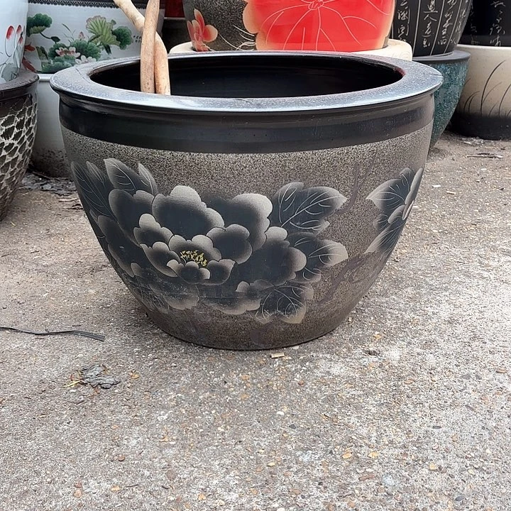 瓷片景德镇陶瓷麻釉牡丹63*42