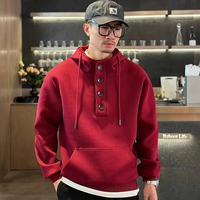 仓石一树潮牌加绒加厚连帽卫衣男春秋冬季潮流宽松百搭纯棉情侣装