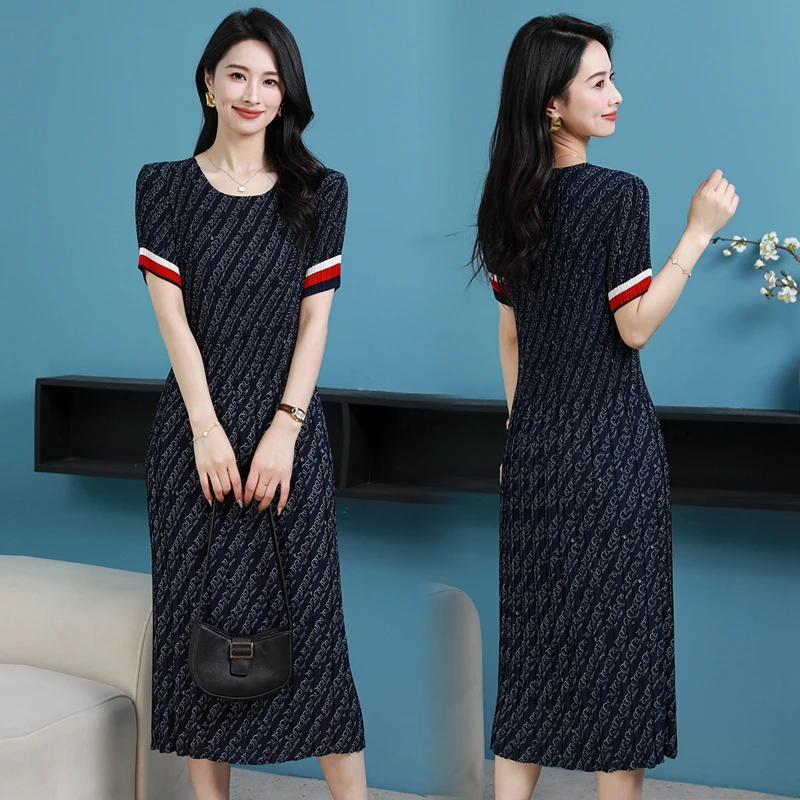 701-880号【魔术褶皱裙】百搭经典高贵洋气气质女连衣裙80斤-180斤