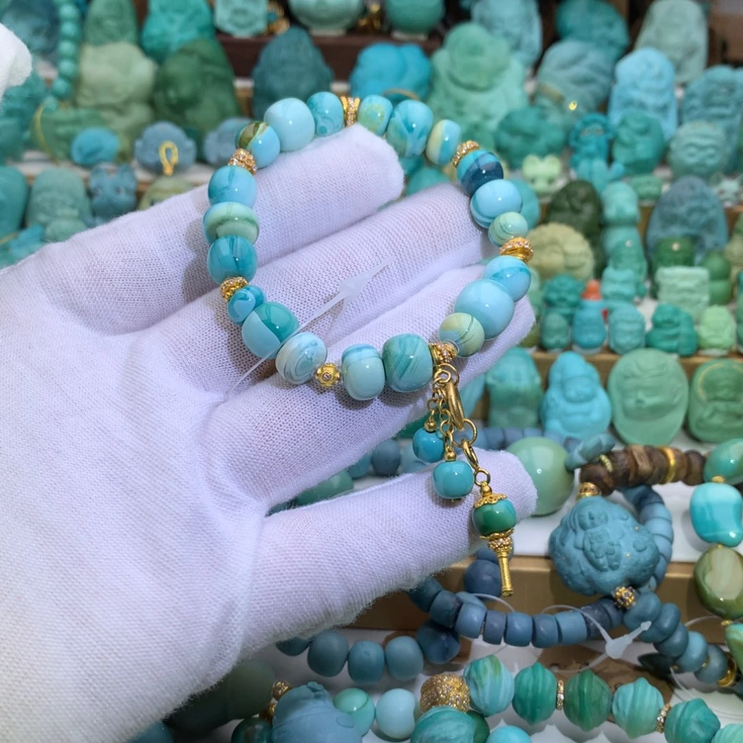 绿松石18K金镶嵌手链