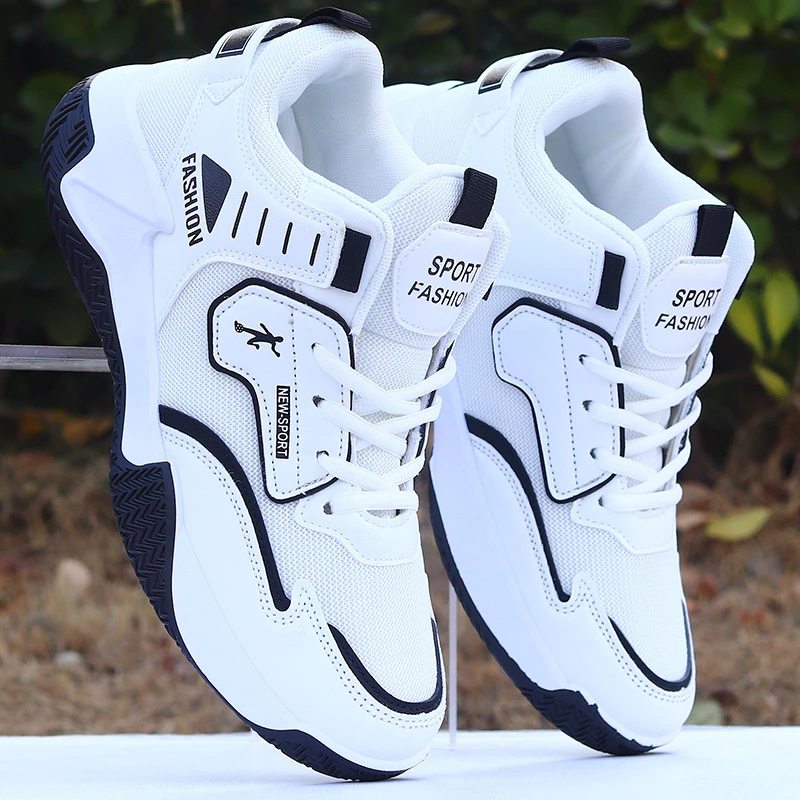 高帮运动鞋男春秋透气网面休闲板鞋学生防臭防滑篮球鞋耐磨旅游鞋